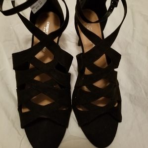 Black criss cross heels